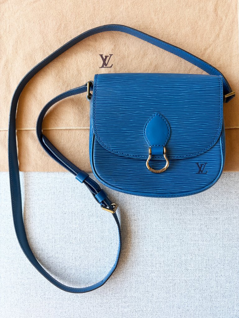 Vtg. Louis Vuitton Saint Cloud Pm Shoulder/Crossbody Bag,Toledo Blue Epi Leather